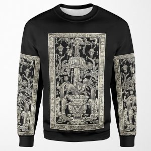 King Pakal S Spaceship Mayan Time Traveler Ancient Astronaut Maya Carving Art All-over-print Unisex Sweatshirt