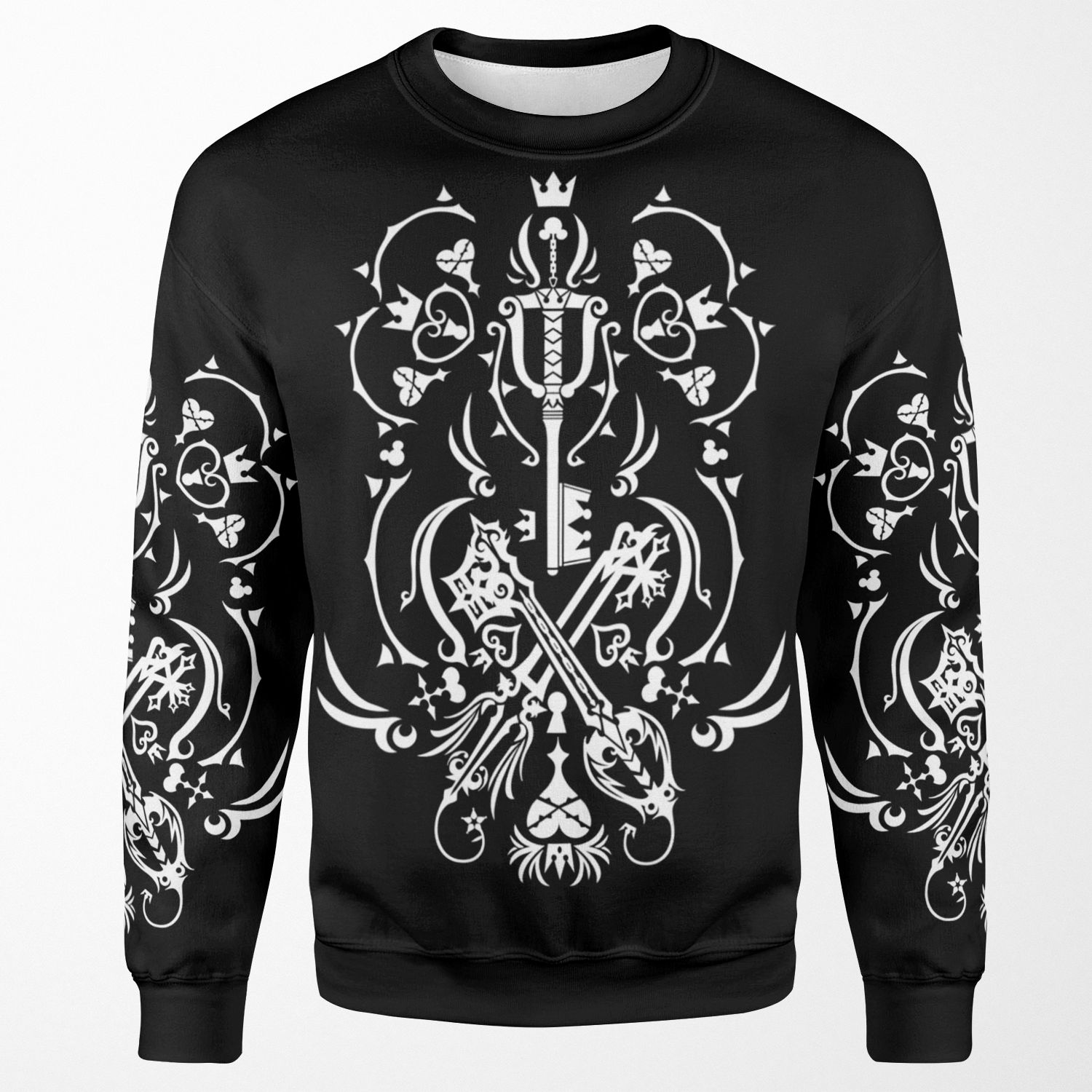 Kingdom Hearts Black All-over-print Unisex Sweatshirt