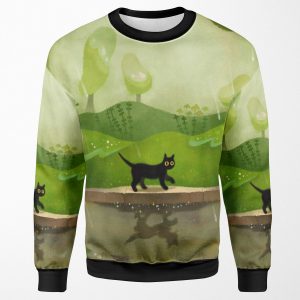 Kitty On A Rainy Day All-over-print Unisex Sweatshirt