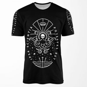 Knowledge White Skull All-over-print T-shirt
