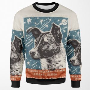 Laika The Dog Soviet Space Art Ussr Matchbox Design 1957 All-over-print Unisex Sweatshirt