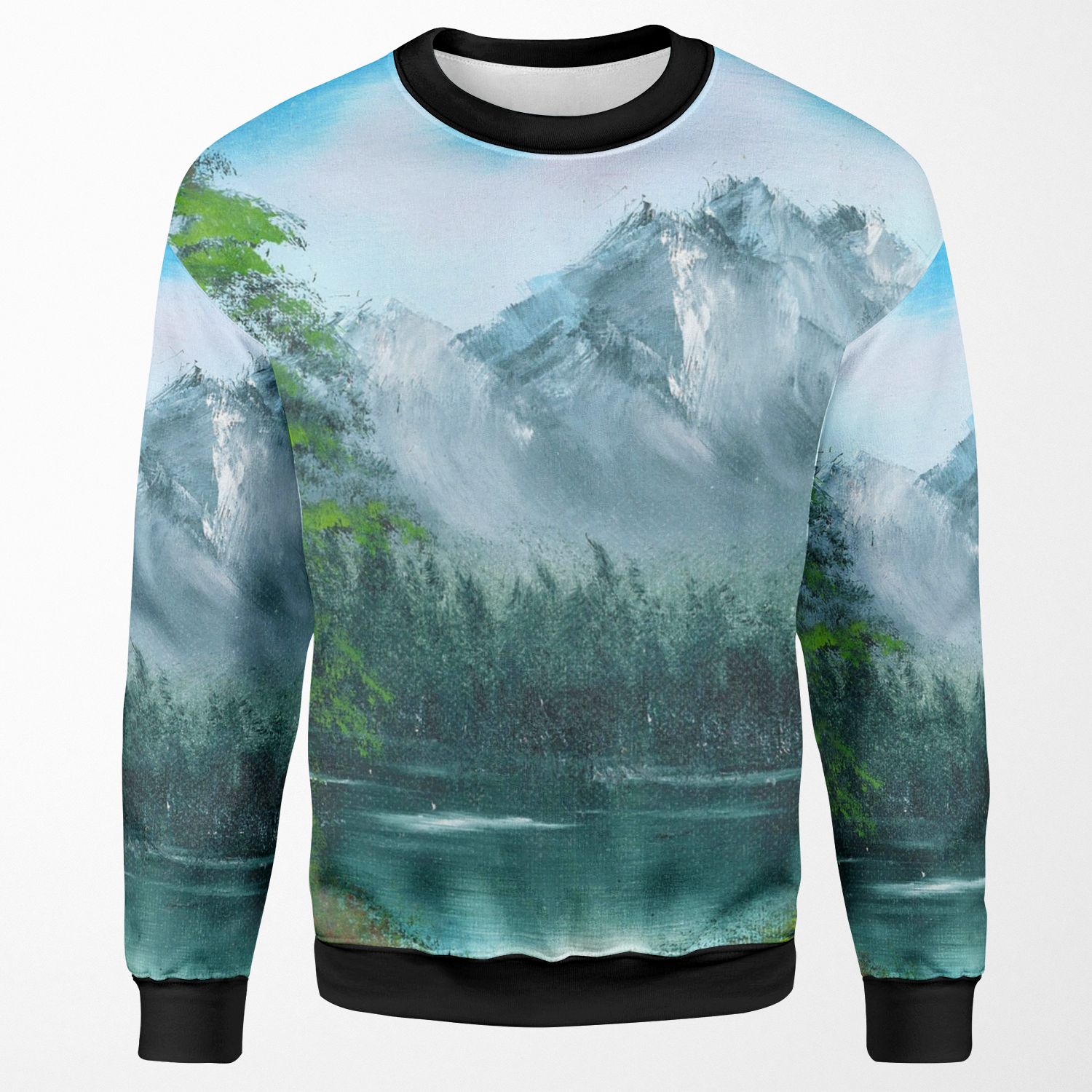Lake By The Mountain Side All-over-print Unisex Sweatshirt