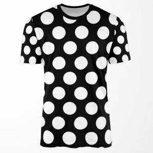 Large White Polka Dots On Black All-over-print T-shirt