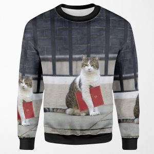 Larry The Cat With Red File All-over-print Unisex Sweatshirt