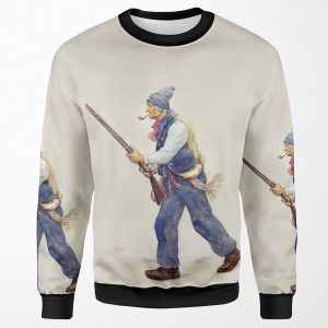 Le Patriote Henri Julien Quebec French Patriote Drapeau Quebec Rebbelion Lower Canada 1837 1838 Historical Painting 1904 On Beige Background Hd High Quality Online Store All-over-print Unisex Sweatshirt