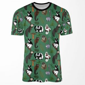 Lemur Pattern All-over-print T-shirt