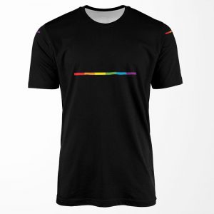 Lgbt Thin Subtle Modern Rainbow Flag On Black Gay Lesbian Bisexual Pride Hd High Quality Online Store All-over-print T-shirt