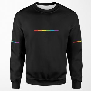 Lgbt Thin Subtle Modern Rainbow Flag On Black Gay Lesbian Bisexual Pride Hd High Quality Online Store All-over-print Unisex Sweatshirt