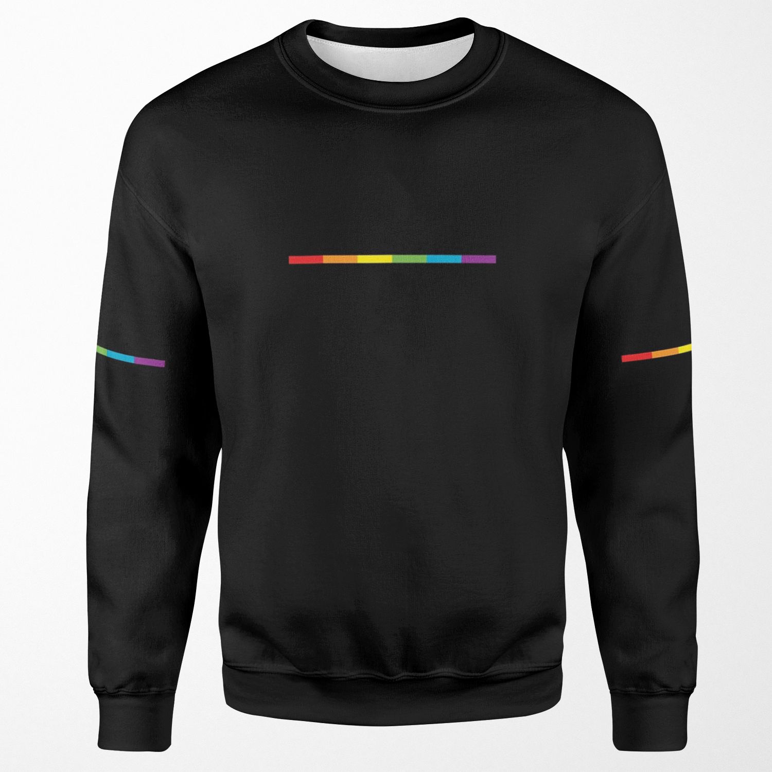 Lgbt Thin Subtle Modern Rainbow Flag On Black Gay Lesbian Bisexual Pride Hd High Quality Online Store All-over-print Unisex Sweatshirt