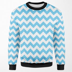 Light Blue Chevron Pattern All-over-print Unisex Sweatshirt