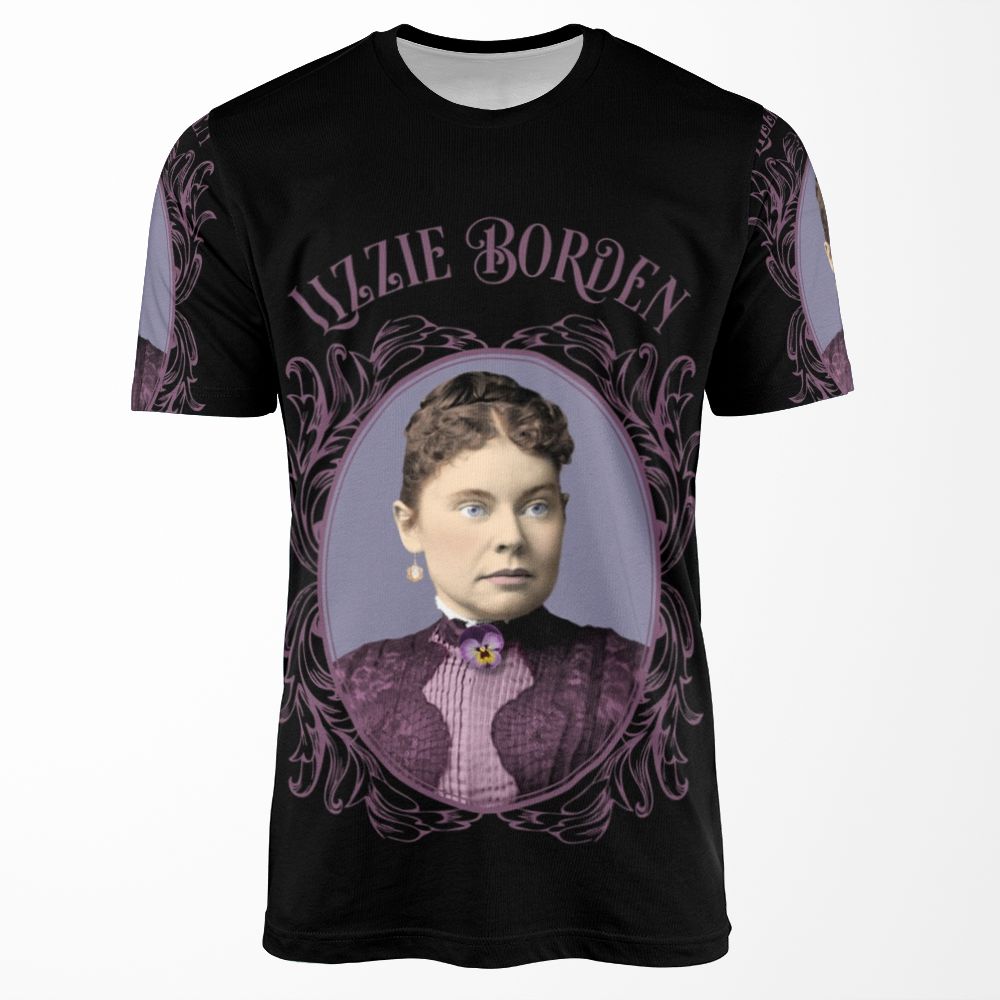 Lizzie Borden Purple Dress And Pansy Brooch All-over-print T-shirt