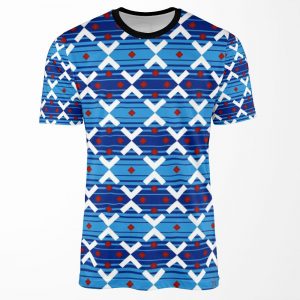London Underground Train Seat Cover Blue All-over-print T-shirt