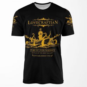 Lovecraftian R Lyeh Whiskey Gold Label All-over-print T-shirt