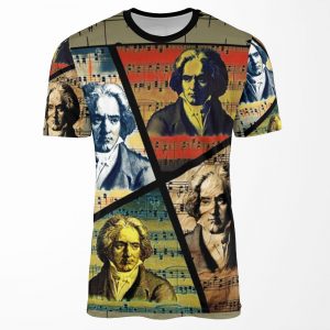 Ludwig Van Beethoven Painting Collage All-over-print T-shirt