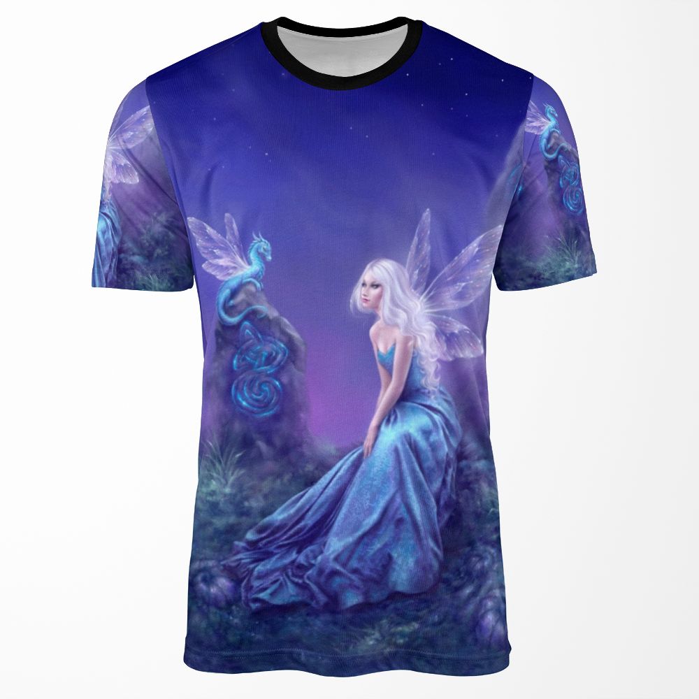 Luminescent Fairy And Dragon Art All-over-print T-shirt