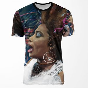 Macy Gray Stripped All-over-print T-shirt