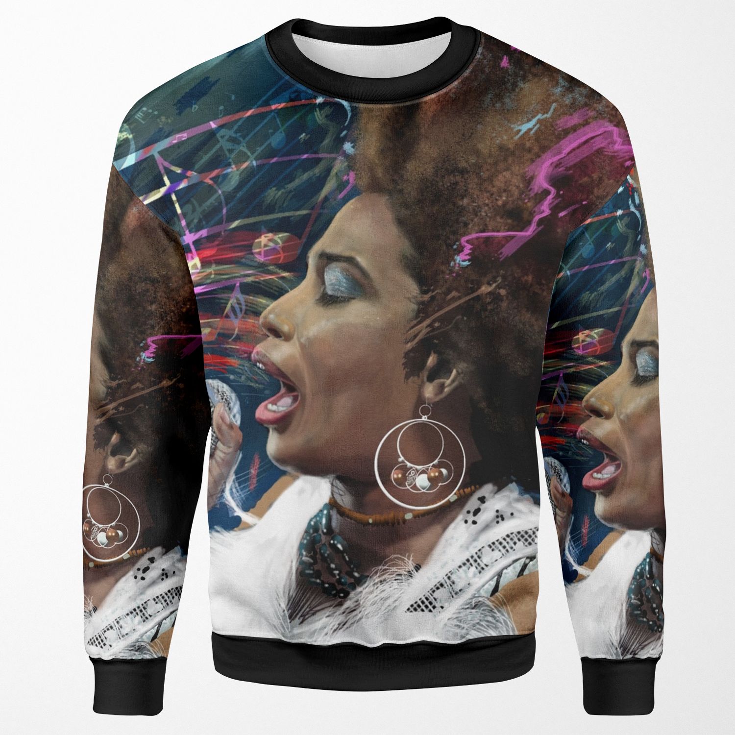 Macy Gray Stripped All-over-print Unisex Sweatshirt