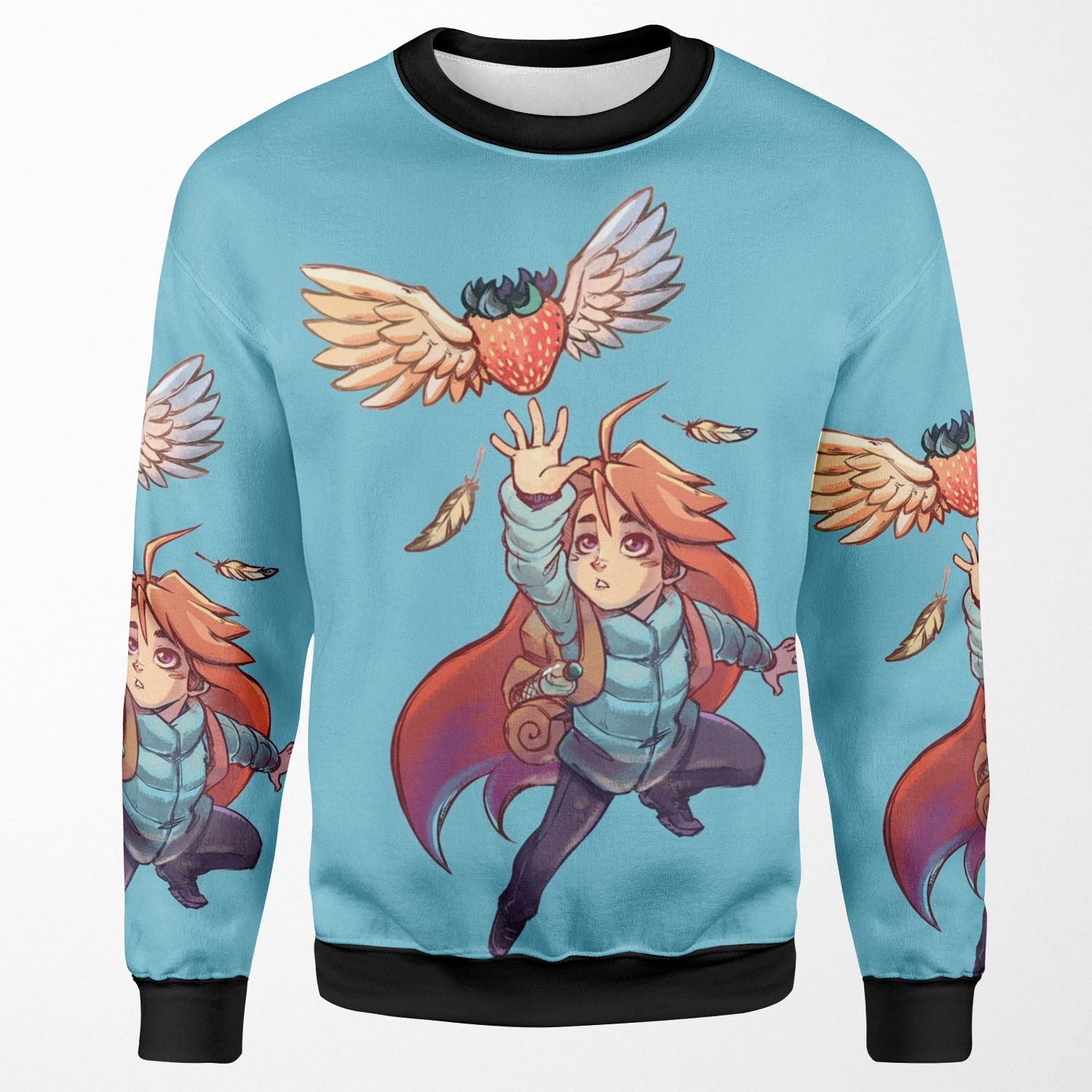 Madeline And Strawberry Celeste All-over-print Unisex Sweatshirt