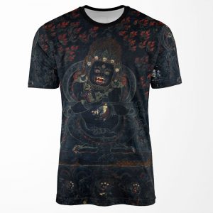 Mahakala Protector Of The Tent Tibetan Buddhism Restored Artwork All-over-print T-shirt