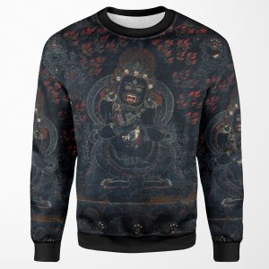 Mahakala Protector Of The Tent Tibetan Buddhism Restored Artwork All-over-print Unisex Sweatshirt