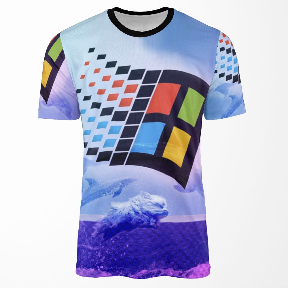 Majestic Vaporwave Doggo All-over-print T-shirt