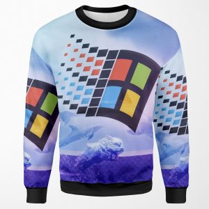 Majestic Vaporwave Doggo All-over-print Unisex Sweatshirt