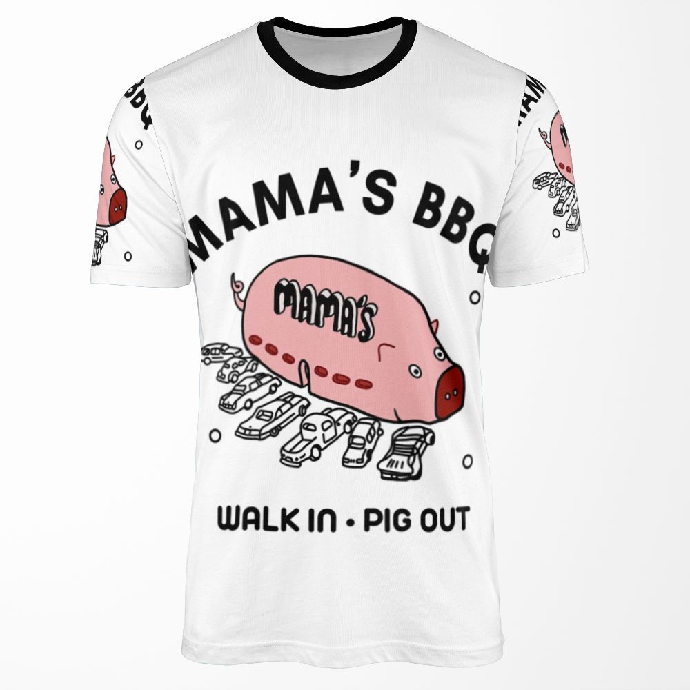 Mama S Bbq Always Sunny In Philadelphia Walk In Pig Out All-over-print T-shirt