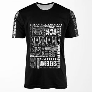 Mamma Mia Words Songs All-over-print T-shirt