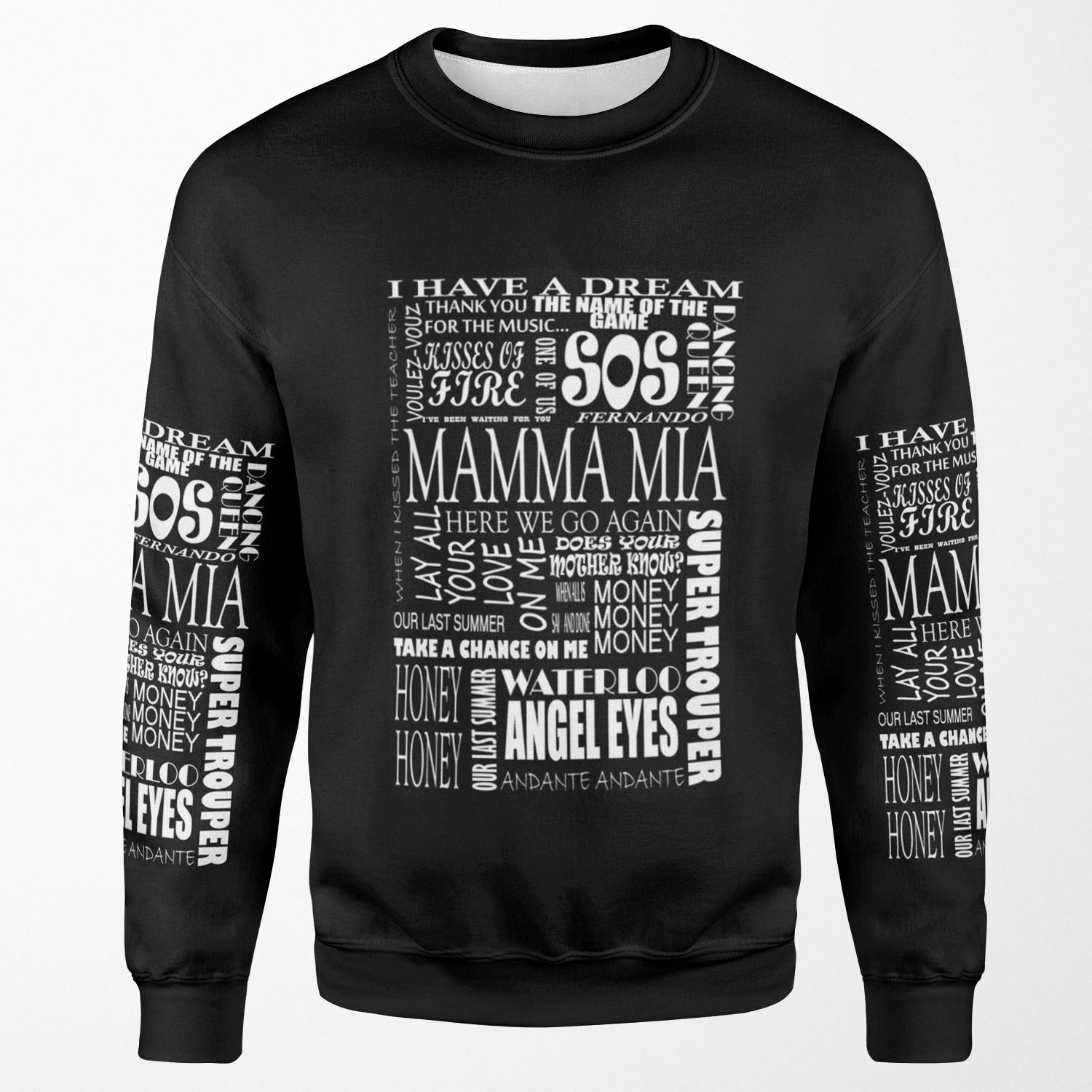 Mamma Mia Words Songs All-over-print Unisex Sweatshirt