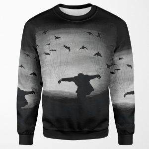 Man In Flight With Ravens All-over-print Unisex Sweatshirt