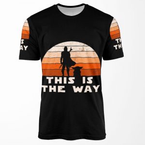 Mando Retro This Is The Way And The Baby Sunset All-over-print T-shirt
