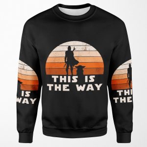 Mando Retro This Is The Way And The Baby Sunset All-over-print Unisex Sweatshirt