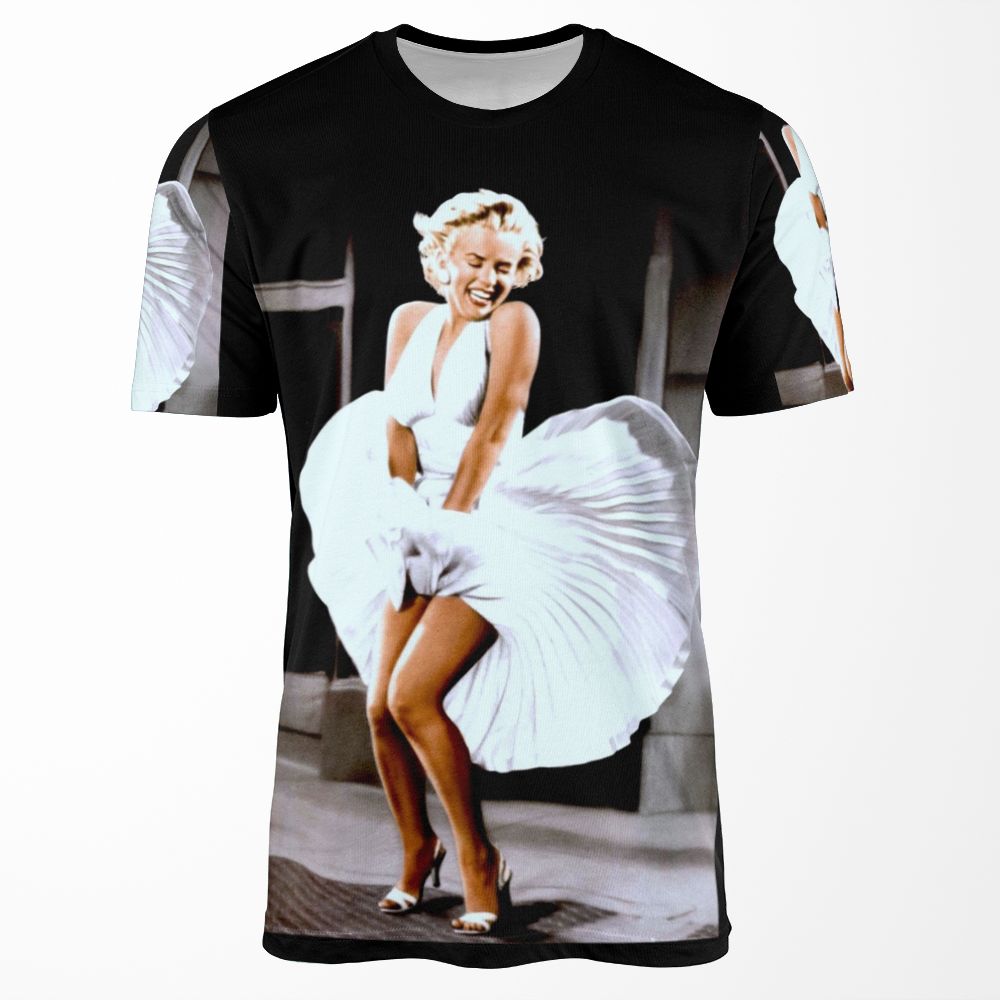Marilyn Monroe Scene Of Her Skirt Blowing Up Print All-over-print T-shirt