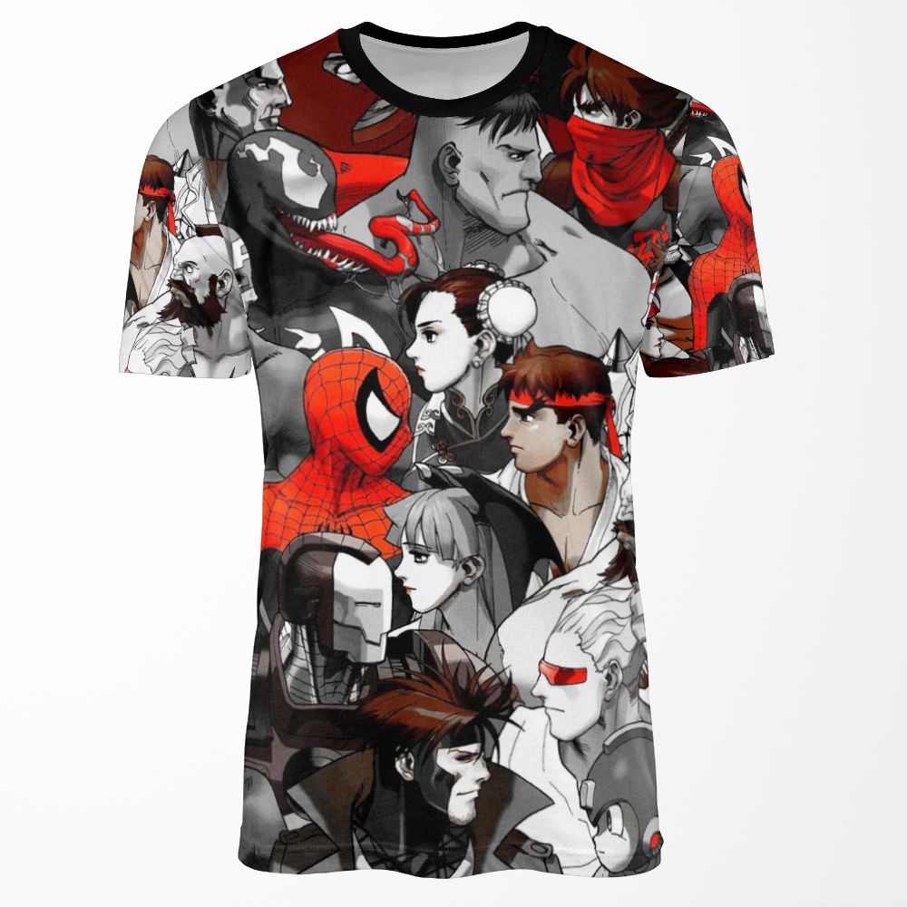 Marvel Vs Capcom Red All-over-print T-shirt