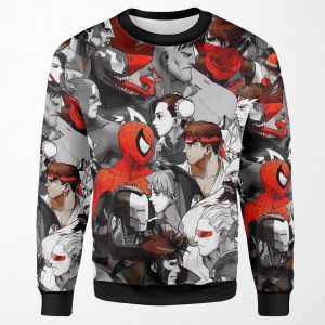 Marvel Vs Capcom Red All-over-print Unisex Sweatshirt