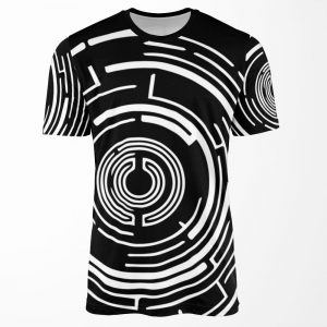 Maze Design White All-over-print T-shirt