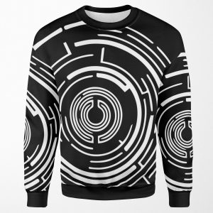 Maze Design White All-over-print Unisex Sweatshirt