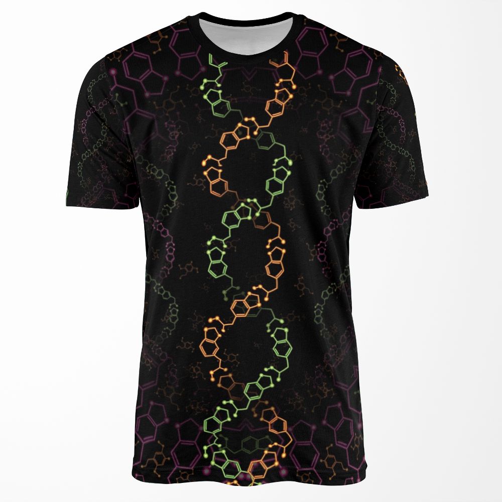 Mdma And 2C B Molecules Psychedelic Design All-over-print T-shirt