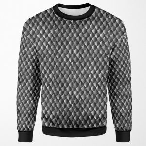 Medieval Armor Dragon Scales Pattern Black All-over-print Unisex Sweatshirt