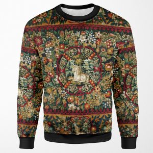 Medieval Unicorn Floral Tapestry All-over-print Unisex Sweatshirt