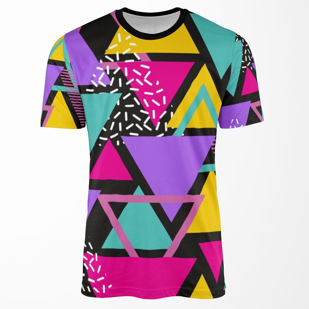 Memphis Triangles All-over-print T-shirt