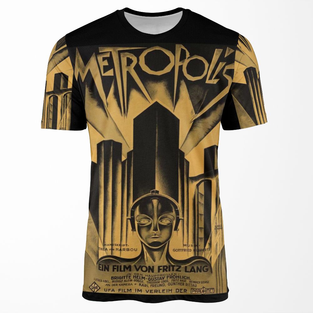 Metropolis Fritz Lang 1926 Vintage Movie Poster B And Amp%3Bw All-over-print T-shirt