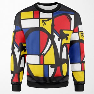 Mondrian Bicycle Art All-over-print Unisex Sweatshirt