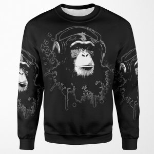 Monkey Business Black All-over-print Unisex Sweatshirt