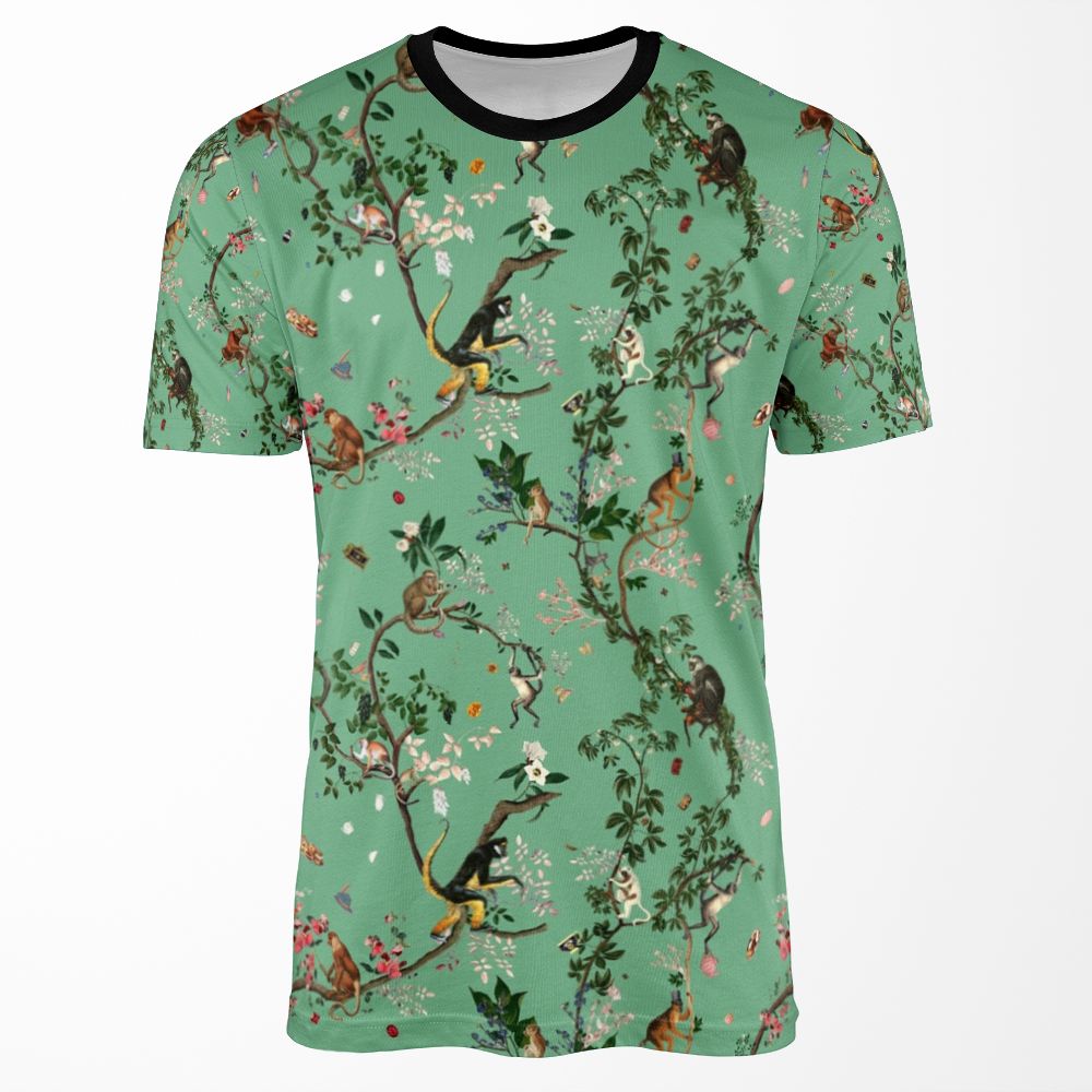 Monkey World Green All-over-print T-shirt