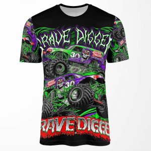 Monster Jam Grave Digger Monster Truck Art Fans All-over-print T-shirt