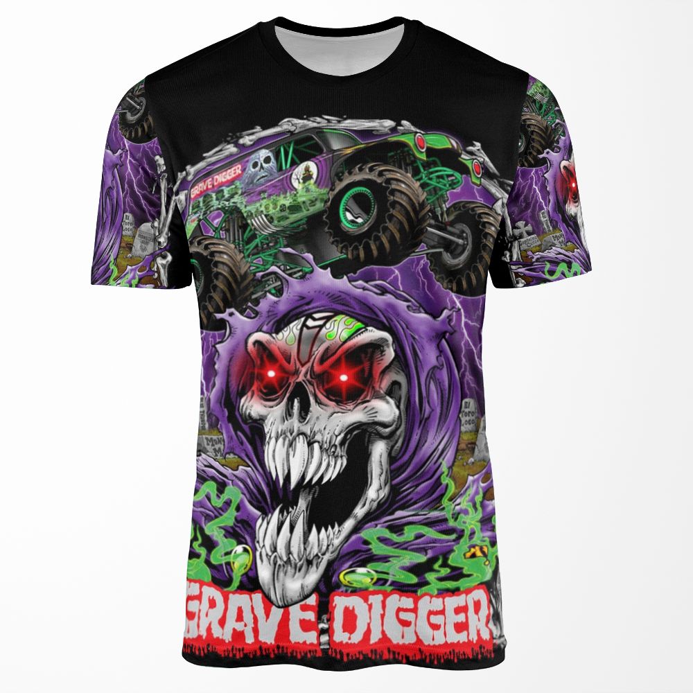 Monster Jam Grave Digger Monster Truck Fans Art Gift All-over-print T-shirt