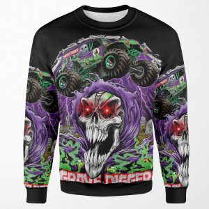 Monster Jam Grave Digger Monster Truck Fans Art Gift All-over-print Unisex Sweatshirt