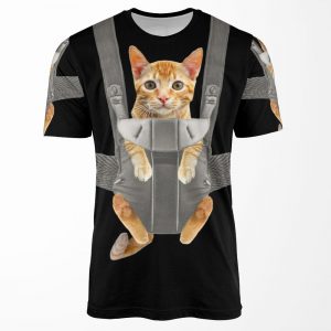 Monty The Cat In Baby Carrier All-over-print T-shirt