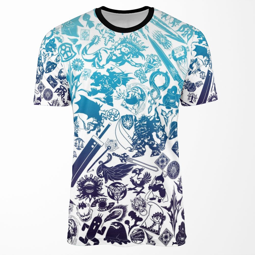 Moogle Verse Blue All-over-print T-shirt
